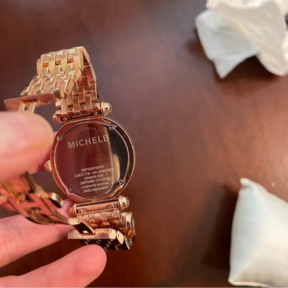 MICHELE Caber rose gold Watch with all extra pieces to attach .Need battery. main image 11